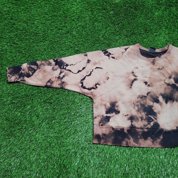 Custom Bleach Dye Nike Dri-FIT Cropped Sweatshirt Womens Oversized L/XL Boxy Fit - Picture 3 of 11